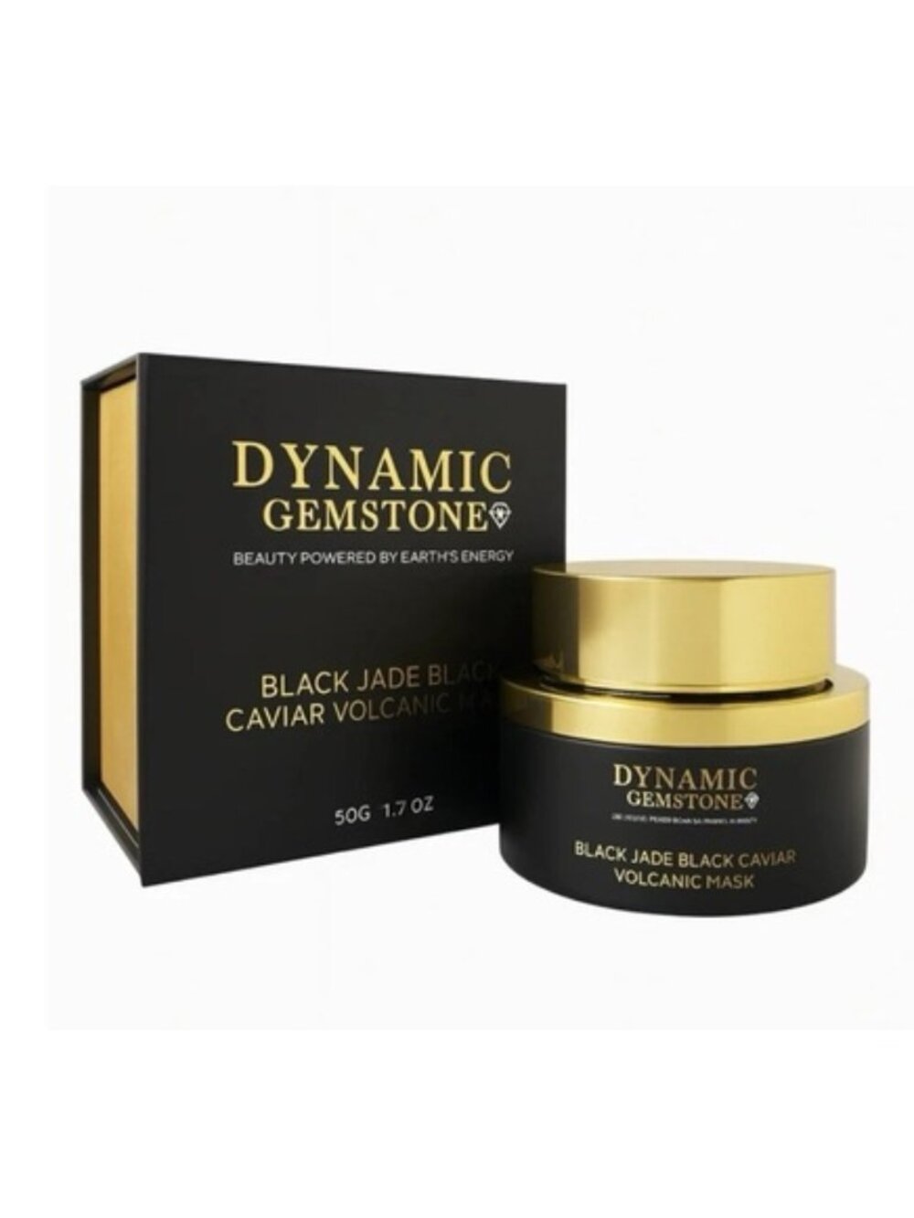 Dynamic Gemstone Black Jade Black Caviar Volcanic Mask Face Neck 50g